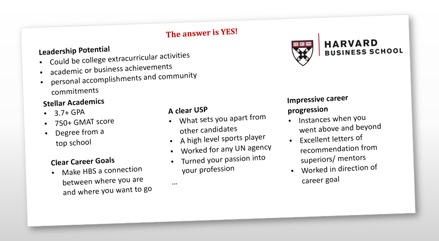 how to get into hbs mba