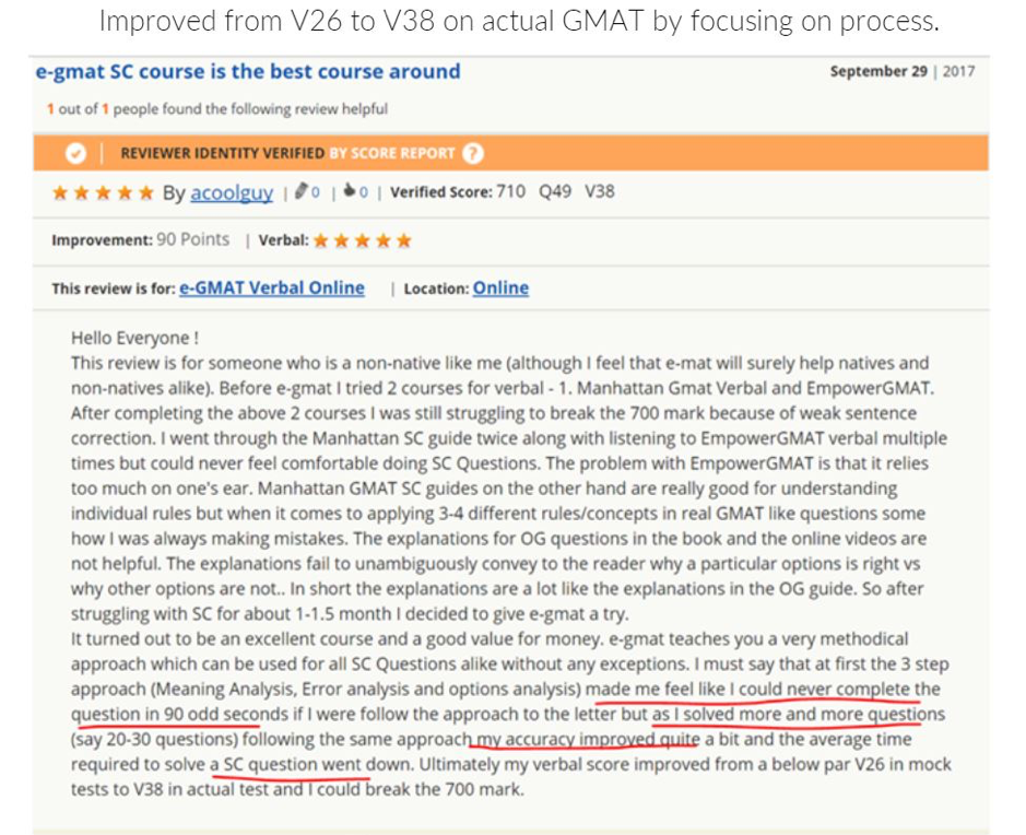 gmat v26 to v38 - process oriented approach