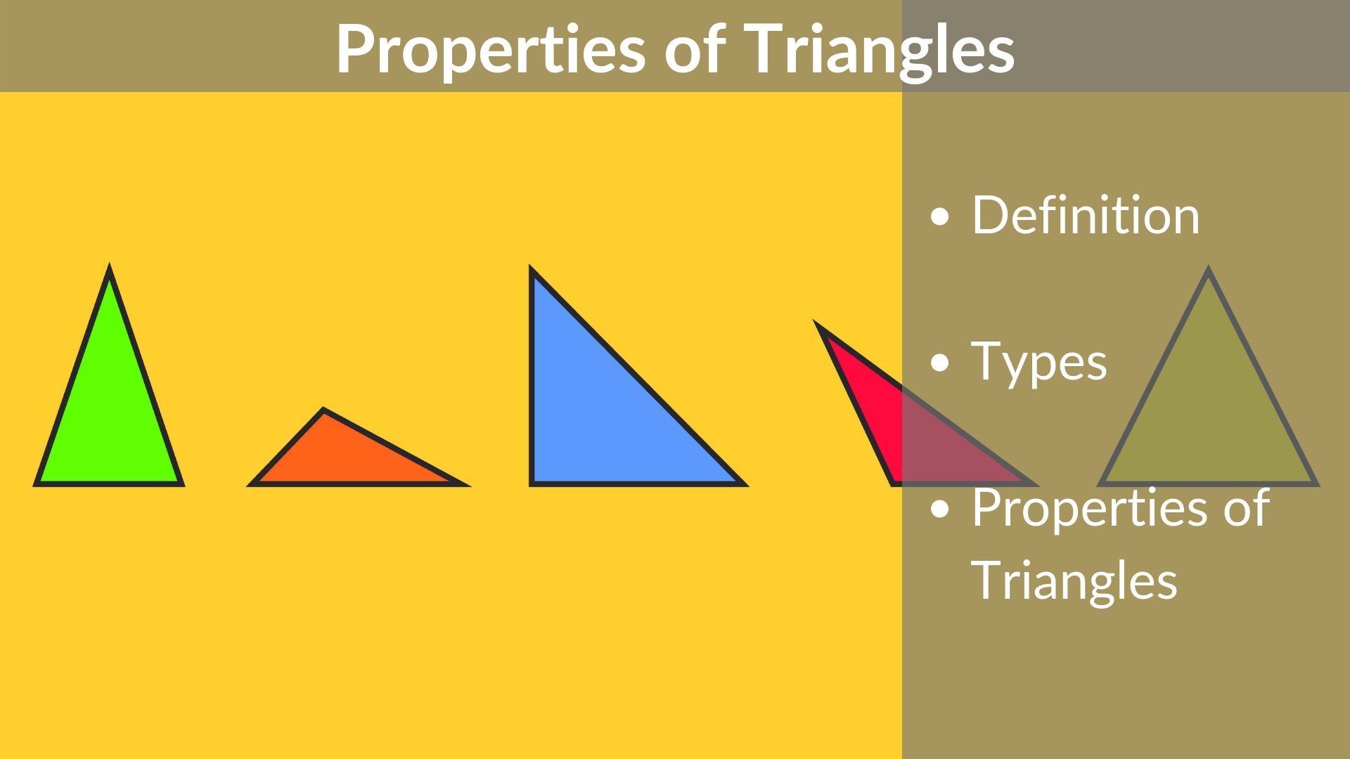 Properties of triangles - Classification of Triangles