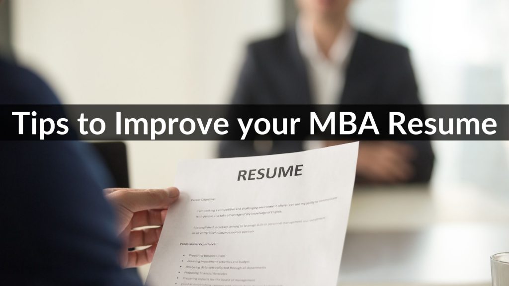 Tips to Improve your MBA Resume