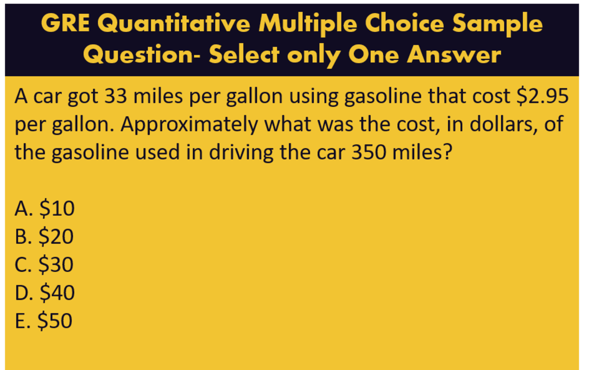GRE multiple choice - select only one answer choice pattern