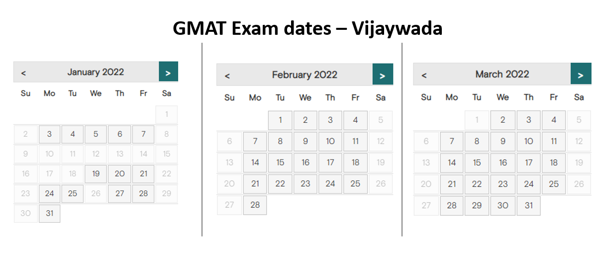 GMAT exam dates - Vijaywada