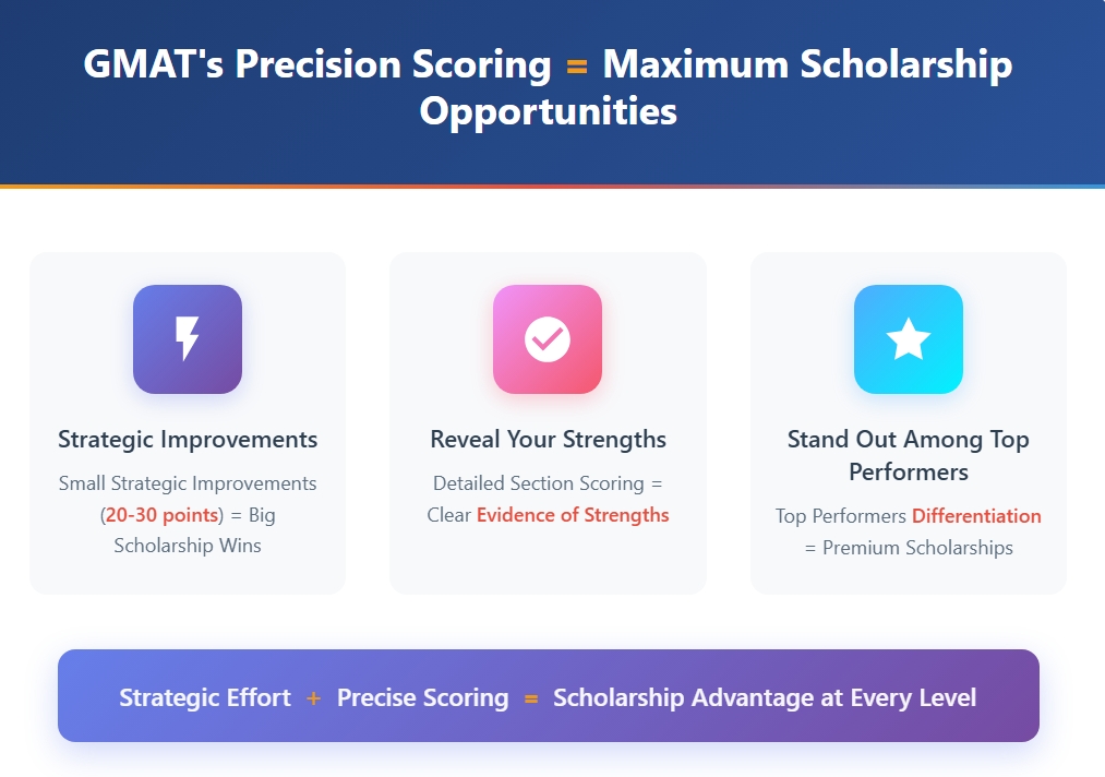 GMAT score benefits chart: strategic improvements lead to scholarship opportunities