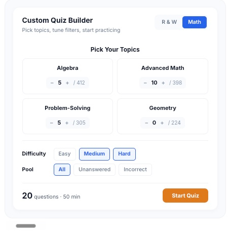 Custom quiz builder