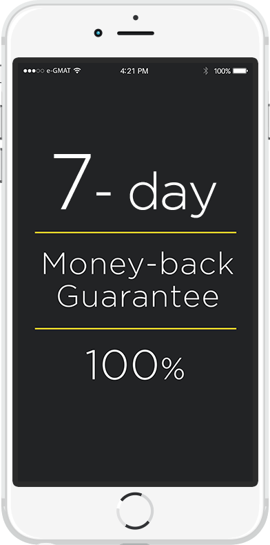 7 day money back guarantee with e-GMAT courses